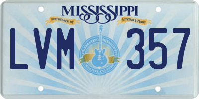 MS license plate LVM357