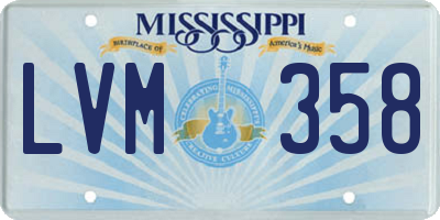 MS license plate LVM358