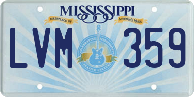 MS license plate LVM359