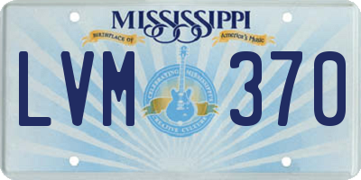 MS license plate LVM370