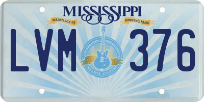 MS license plate LVM376