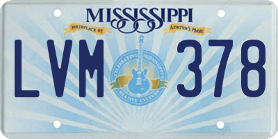 MS license plate LVM378