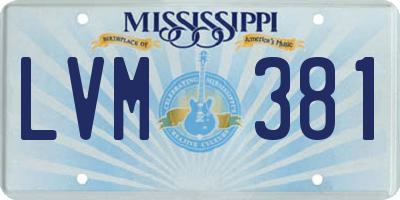 MS license plate LVM381