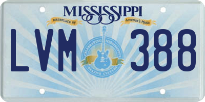 MS license plate LVM388