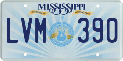 MS license plate LVM390