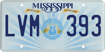 MS license plate LVM393