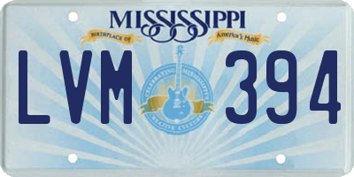 MS license plate LVM394