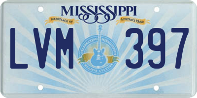 MS license plate LVM397