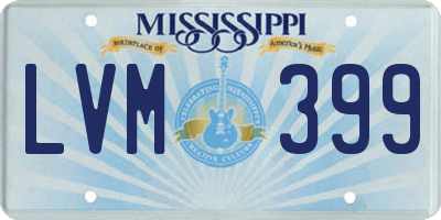 MS license plate LVM399