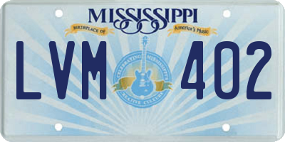 MS license plate LVM402