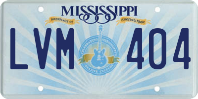 MS license plate LVM404