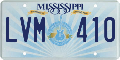 MS license plate LVM410