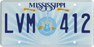 MS license plate LVM412