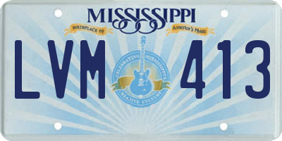 MS license plate LVM413
