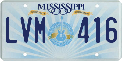 MS license plate LVM416