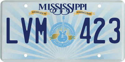 MS license plate LVM423