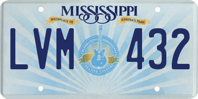 MS license plate LVM432