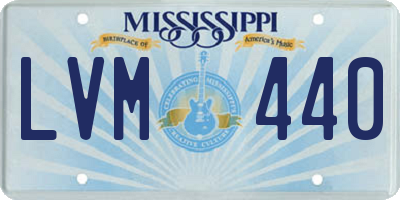 MS license plate LVM440