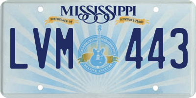 MS license plate LVM443