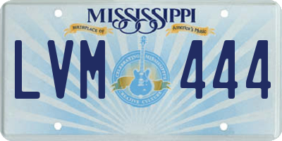 MS license plate LVM444