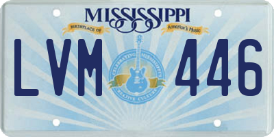 MS license plate LVM446