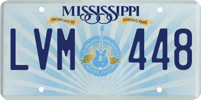 MS license plate LVM448