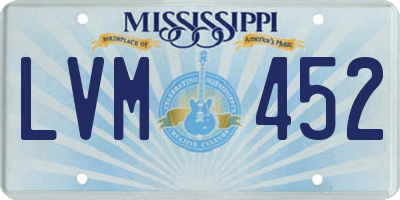 MS license plate LVM452