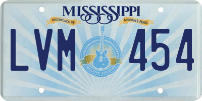 MS license plate LVM454