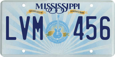 MS license plate LVM456