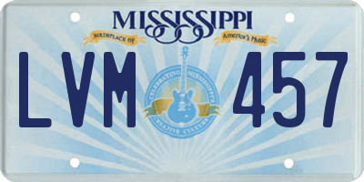MS license plate LVM457