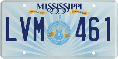 MS license plate LVM461