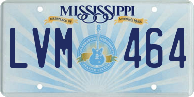 MS license plate LVM464