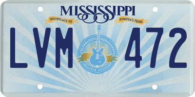 MS license plate LVM472