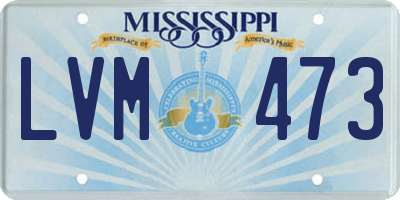 MS license plate LVM473