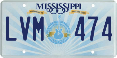 MS license plate LVM474