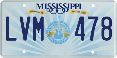 MS license plate LVM478