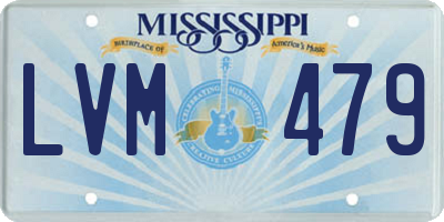 MS license plate LVM479