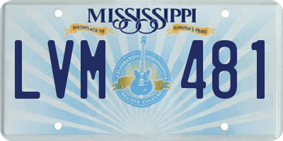 MS license plate LVM481
