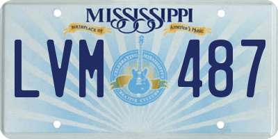 MS license plate LVM487