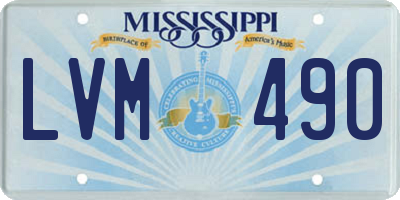 MS license plate LVM490