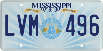 MS license plate LVM496