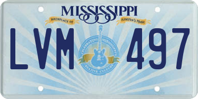 MS license plate LVM497