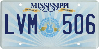 MS license plate LVM506
