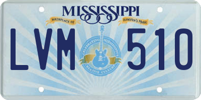 MS license plate LVM510