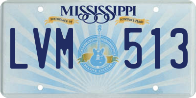 MS license plate LVM513