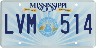 MS license plate LVM514