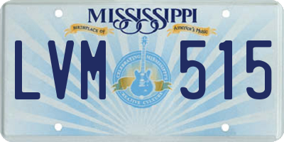 MS license plate LVM515