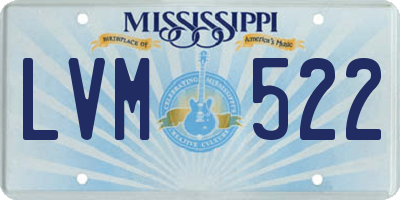 MS license plate LVM522