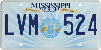 MS license plate LVM524
