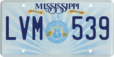 MS license plate LVM539